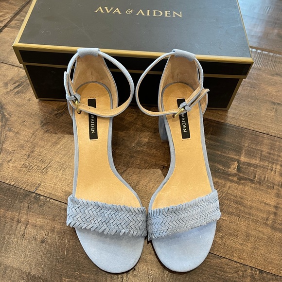 Ava & Aiden Shoes - Ava & Aiden Light Blue Suede Heels